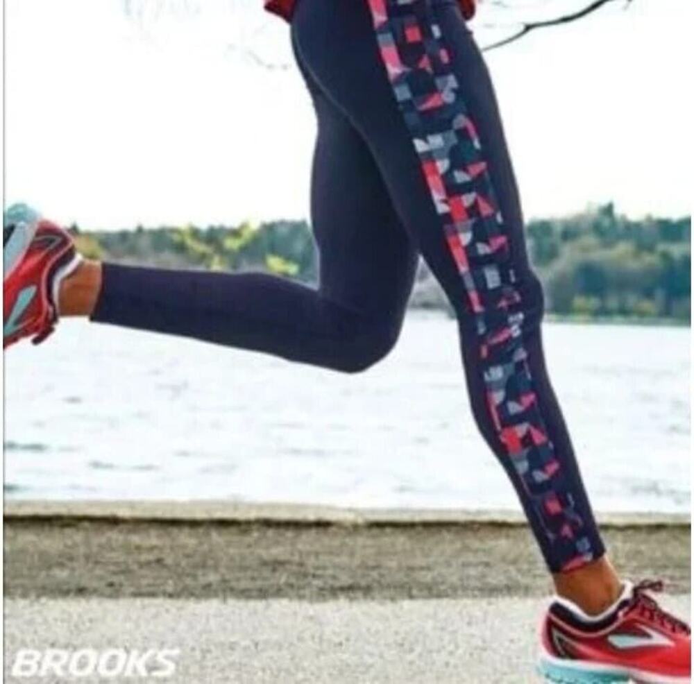 Brooks Leggings Greenlight Tight Blue Red Hanson’s Yoga Women's Size Small